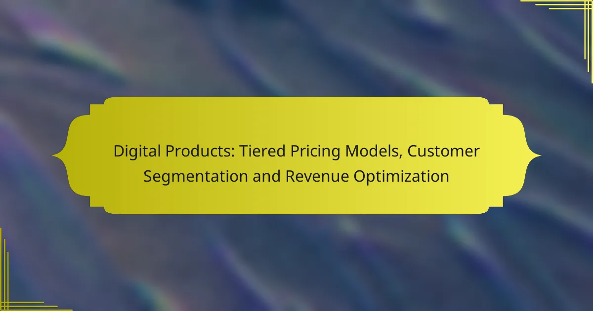 Digital Products: Tiered Pricing Models, Customer Segmentation and Revenue Optimization