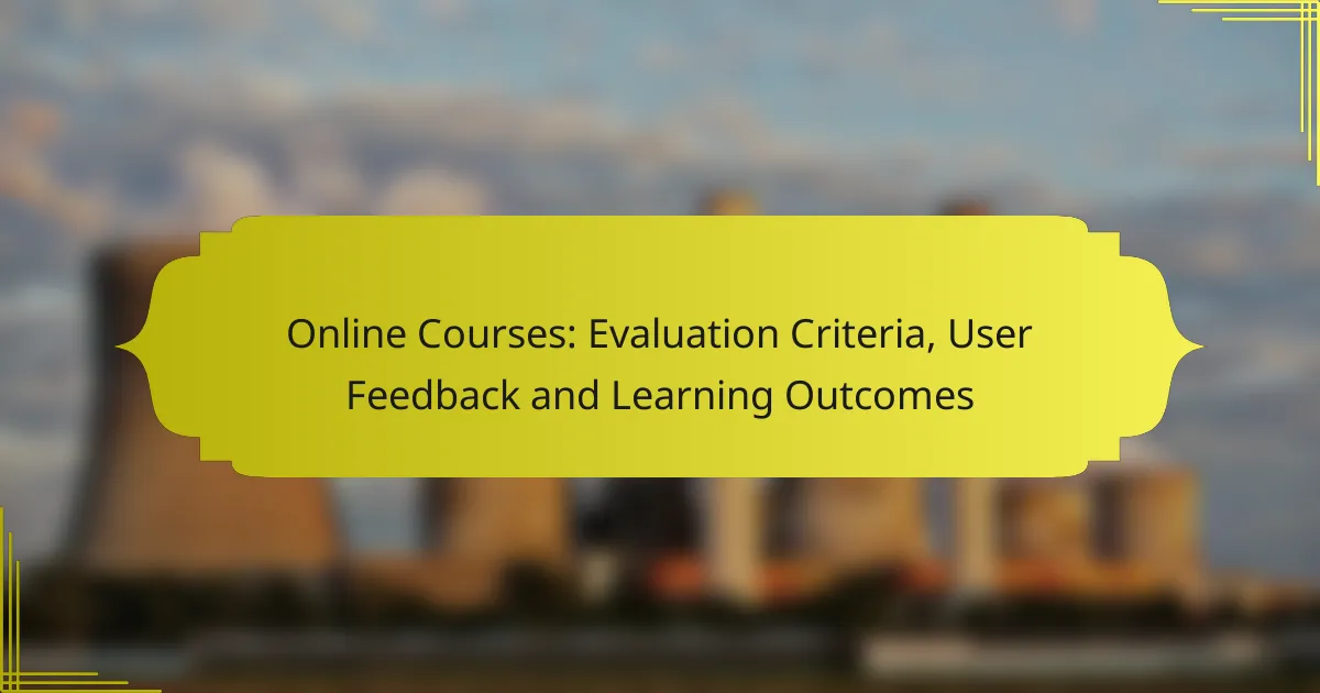 Online Courses: Evaluation Criteria, User Feedback and Learning Outcomes