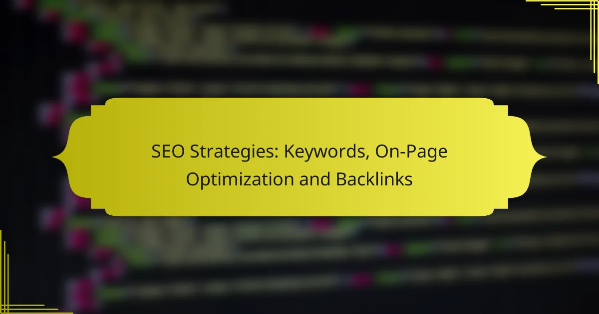 SEO Strategies: Keywords, On-Page Optimization and Backlinks