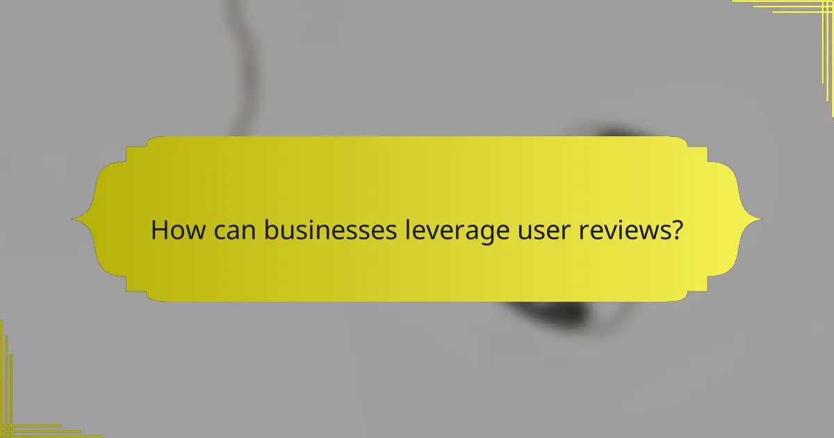 How can businesses leverage user reviews?