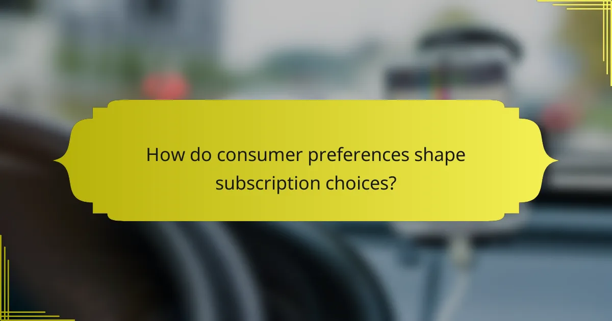 How do consumer preferences shape subscription choices?