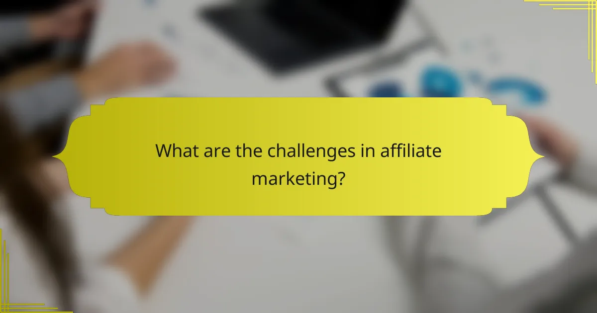 What are the challenges in affiliate marketing?