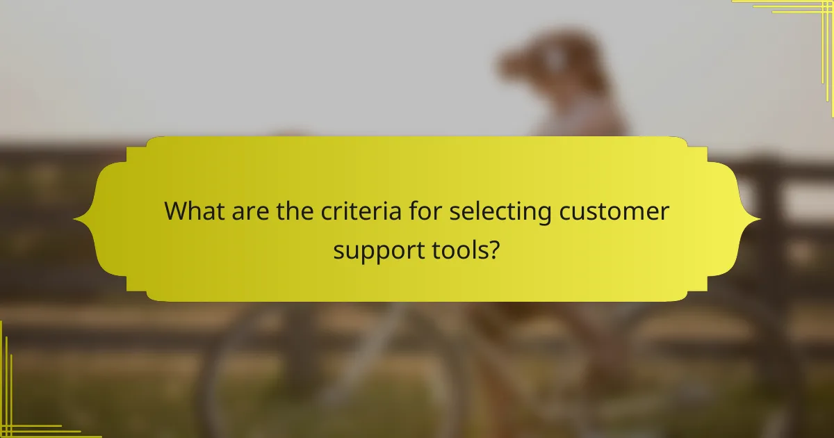 What are the criteria for selecting customer support tools?