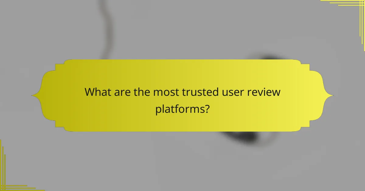 What are the most trusted user review platforms?